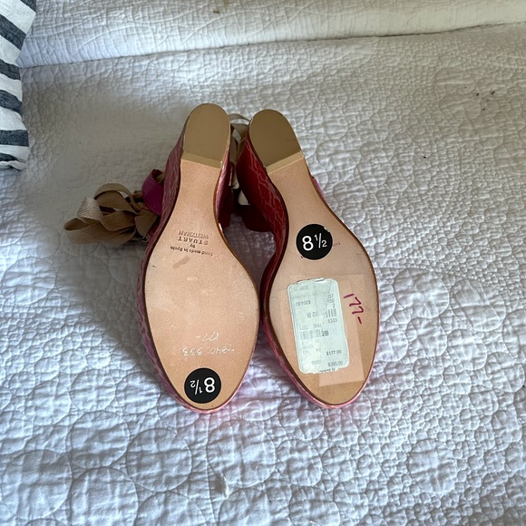 Stuart Weitzman and Theodora & Callum Ankle Wrap Wedges - Picture 8 of 8